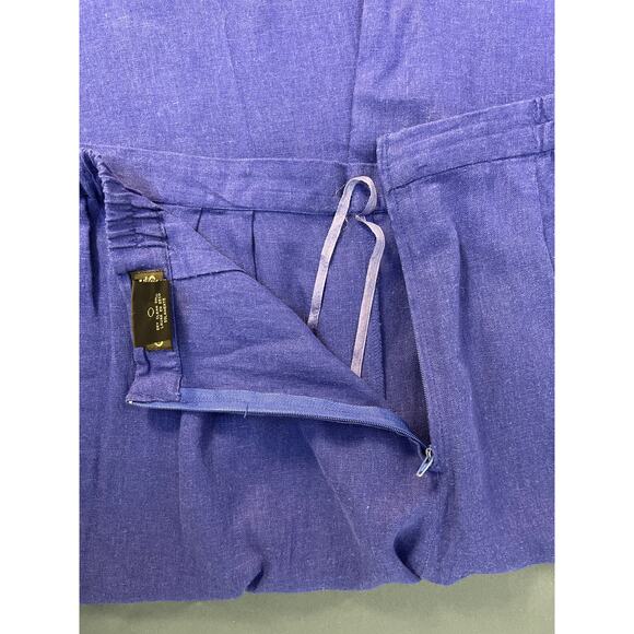 Citi Dress Linen Blend Casual Pants with Zipper in the Back Blue/ Purple Size 12 - Picture 10 of 12